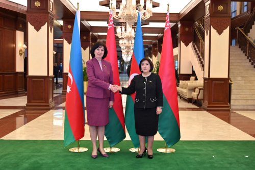 Milli Məclisin sədri Sahibə Qafarova Belarus Milli Assambleyası Respublika Şurasının sədri ilə görüşüb