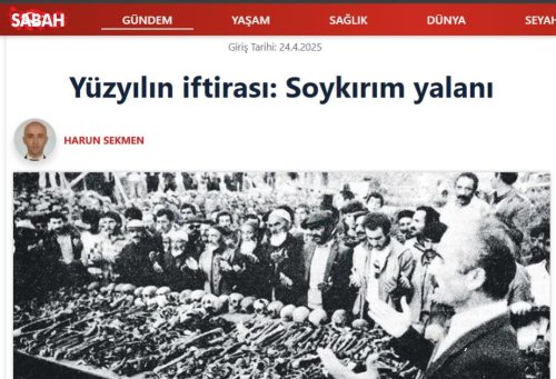 “Sabah” qəzeti: Ermənilərin “soyqırımı” yalanı əsrin böhtanıdır