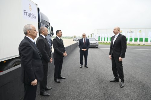 Prezident İlham Əliyev Qusar rayonunda bağçılıq və soyuducu anbar kompleksinin fəaliyyəti ilə tanış olub