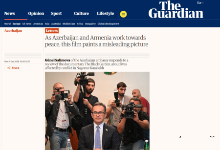 Azərbaycan səfirliyi “The Guardian” qəzetində dərc edilmiş qərəzli məqaləyə cavab verib
